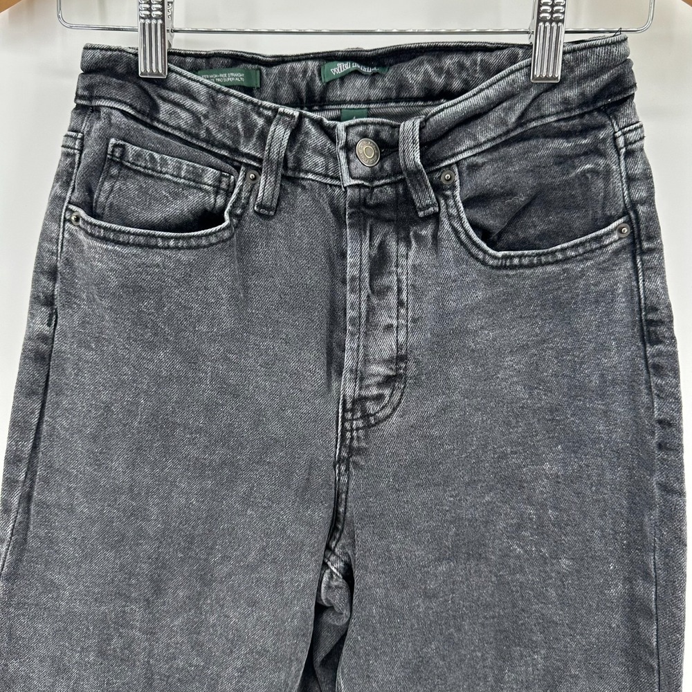 Wild Fable Straight Jeans Womens 4 Gray Super High Rise Button Fly Stretch